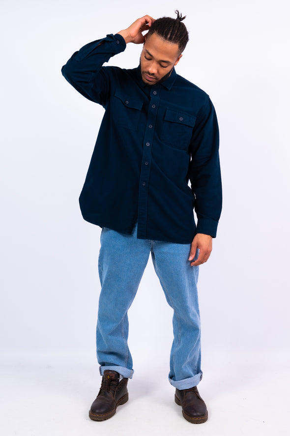 90's L.L. Bean Navy Blue Flannel Shirt