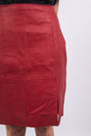 Vintage 90's Red Leather Mini Skirt