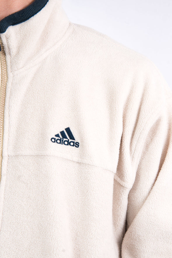 90's Vintage Adidas Cream Fleece