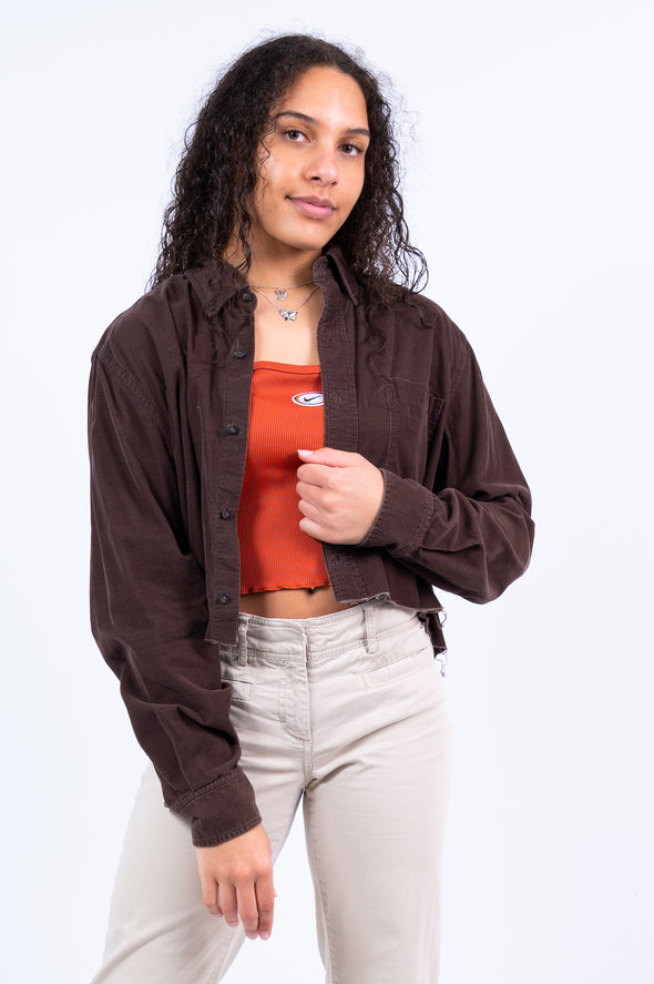 Vintage 90's Brown Cropped Corduroy Shirt