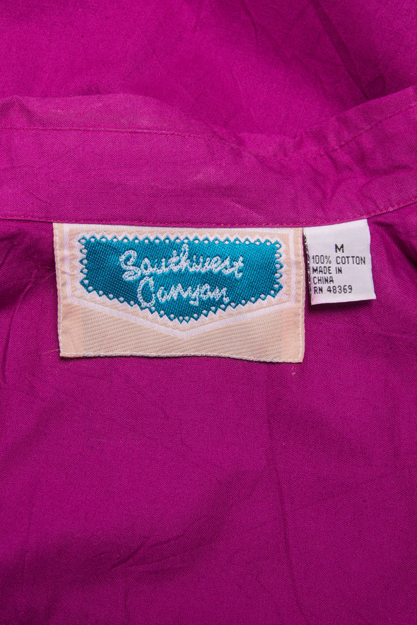 Vintage 90's Embroidered Purple Western Shirt