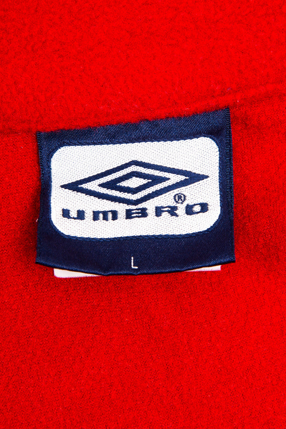 Vintage Umbro Red Zip Fasten Fleece