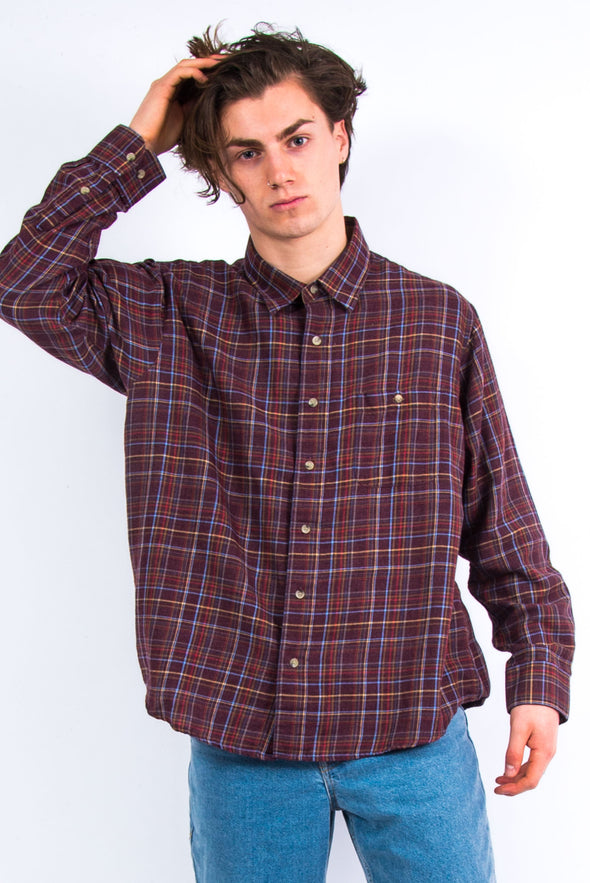 Vintage Burgundy Flannel Shirt