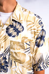 90's Rayon Hawaiian Leaf Print Shirt