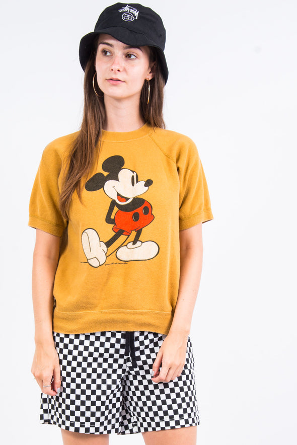 Vintage 80's Mickey Mouse Short Sleeve Sweatshirt
