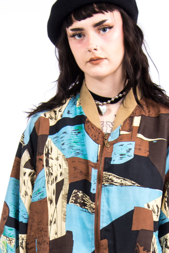 Vintage 90's Patterned Silk Jacket