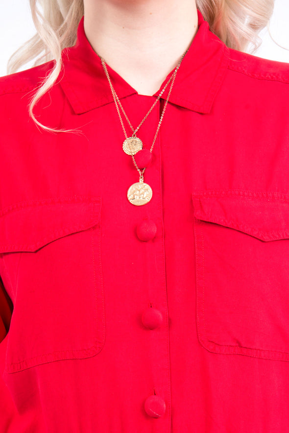 Vintage 90's Button Front Silk Jumpsuit