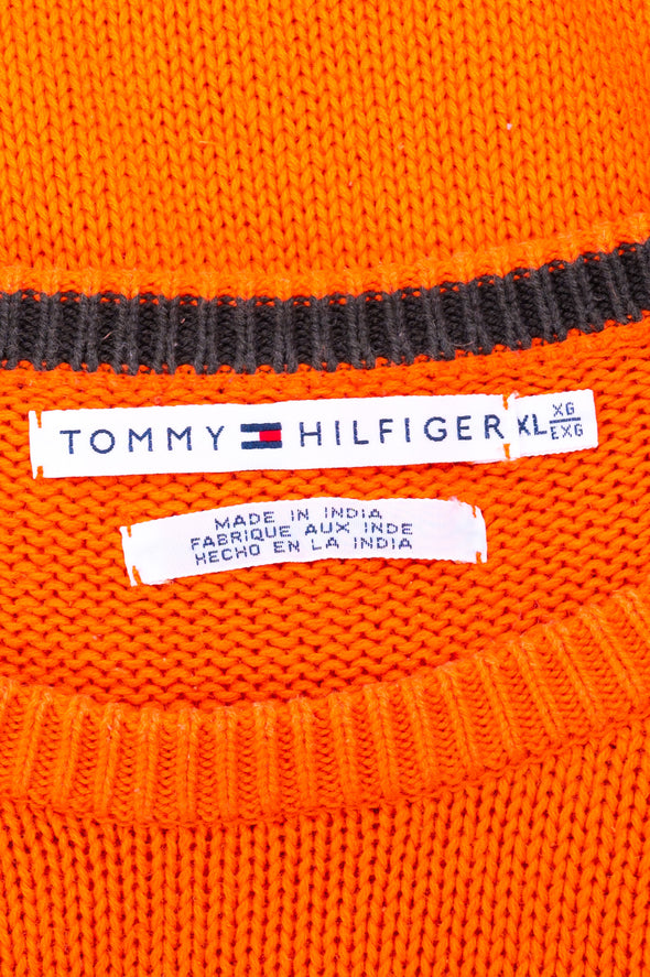 00's Orange Tommy Hilfiger Cotton Knit Jumper