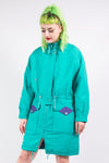 Vintage 90's Turquoise Parka Coat