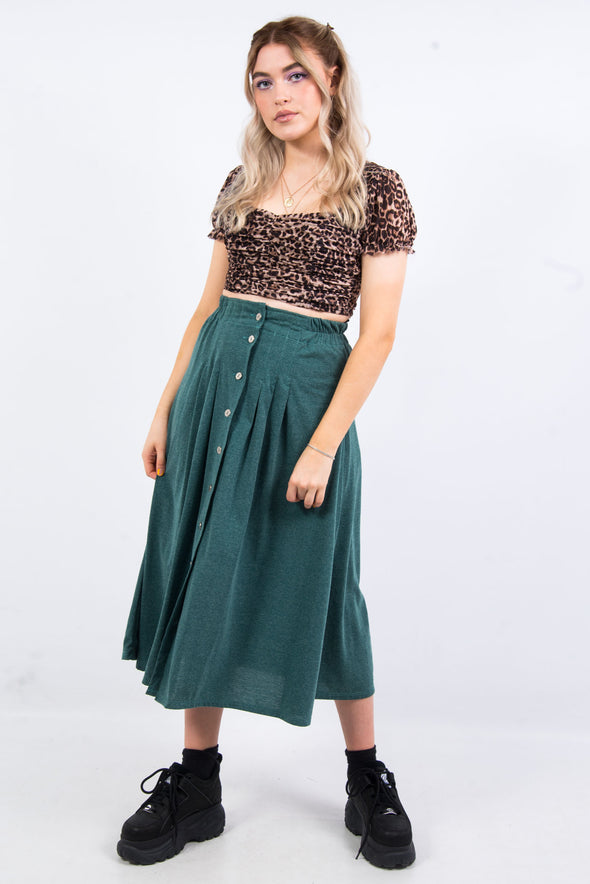 Vintage 90's Green Midi Skirt