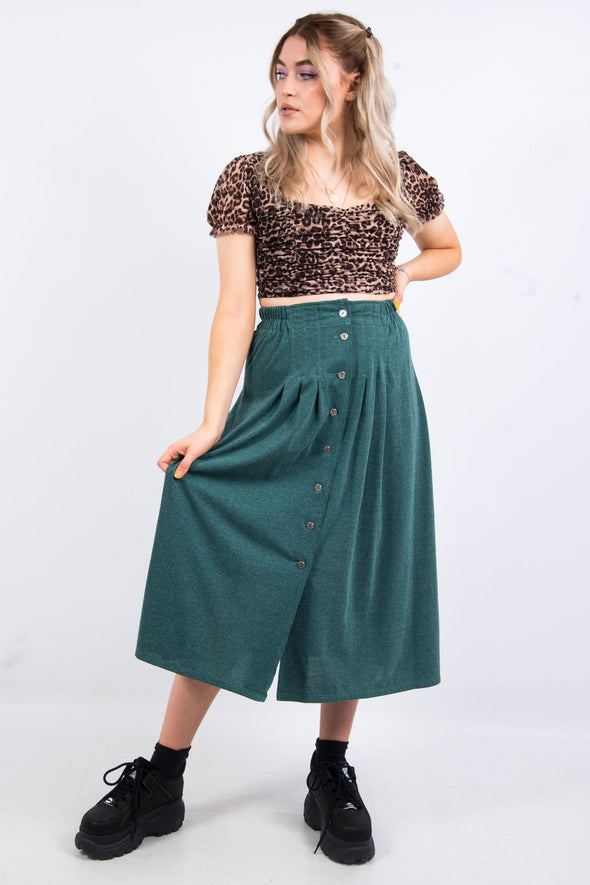 Vintage 90's Green Midi Skirt