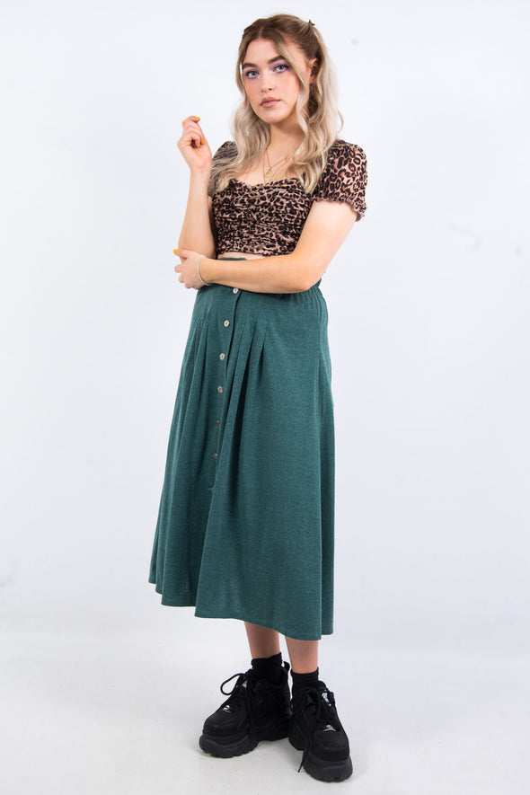 Vintage 90's Green Midi Skirt