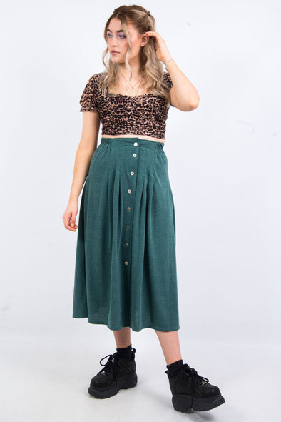 Vintage 90's Green Midi Skirt