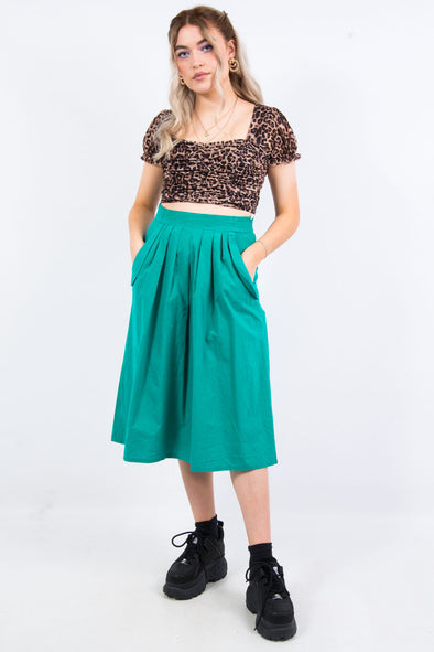 Vintage 90's Green Midi Skirt