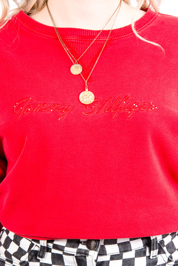 Y2K Tommy Hilfiger Diamante Spell Out Sweatshirt