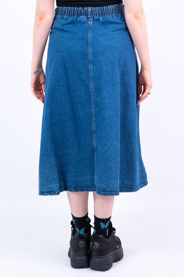 Vintage 90's Denim Button Front Skirt