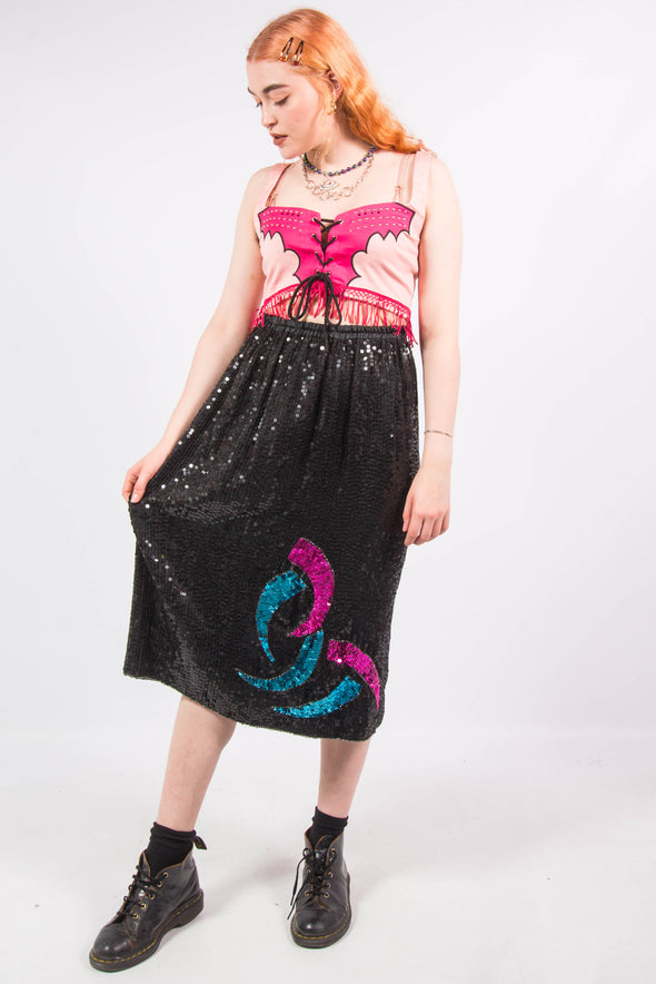 Vintage 80's Sequin Midi Skirt