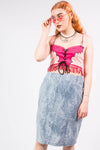 Vintage Acid Wash Denim Cotton Skirt