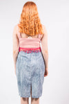 Vintage Acid Wash Denim Cotton Skirt