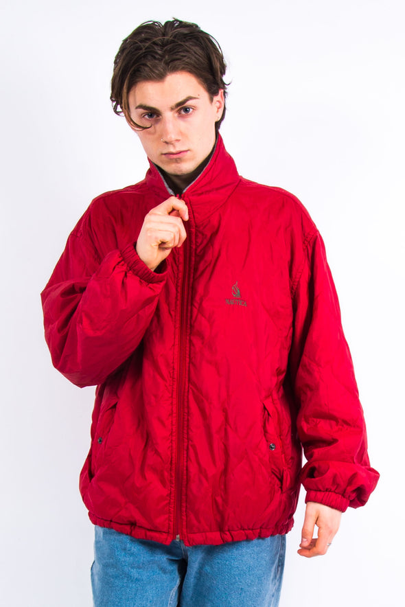 90's Nautica Red Quilted Jacket