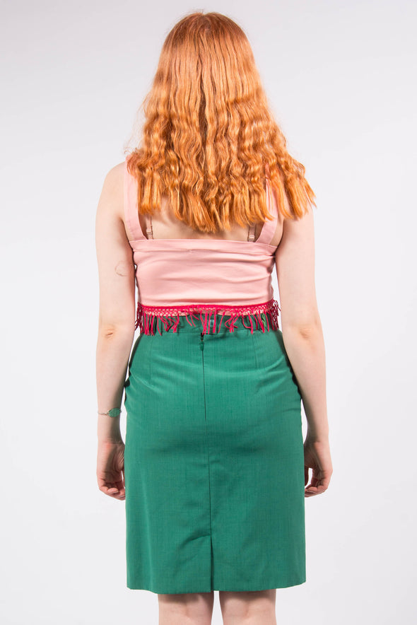 Vintage Green High Waist Pencil Skirt