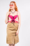 Vintage Suede Western Style Midi Skirt