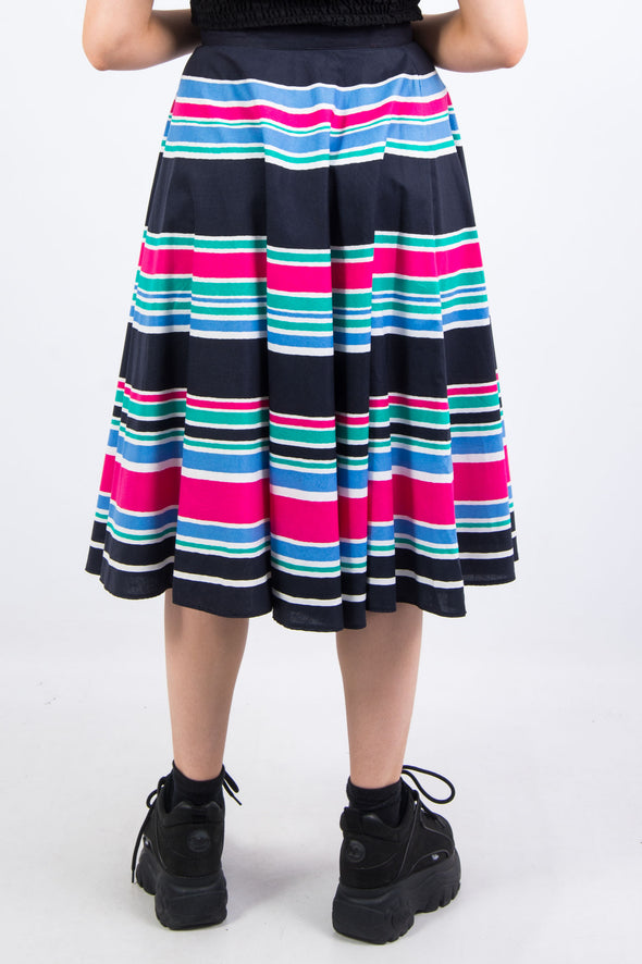 Vintage 80's Stripe Midi Skirt