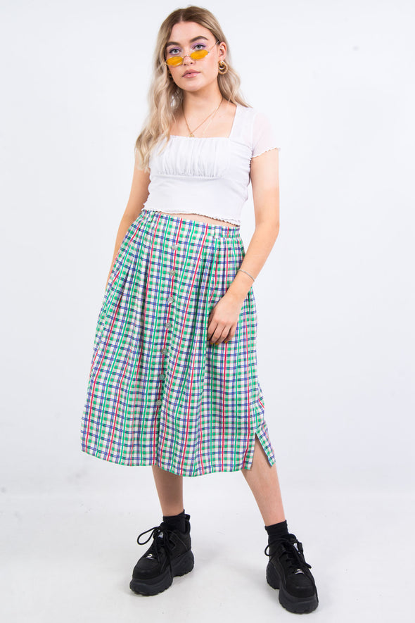 Vintage 90's Check Midi Skirt