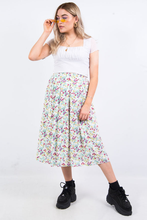 Vintage 90's Floral Midi Skirt