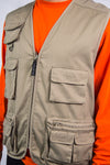 Vintage 90's khaki beige utility vest 
