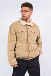 Vintage Old Navy brand beige cord shearling jacket with plush fleece lining