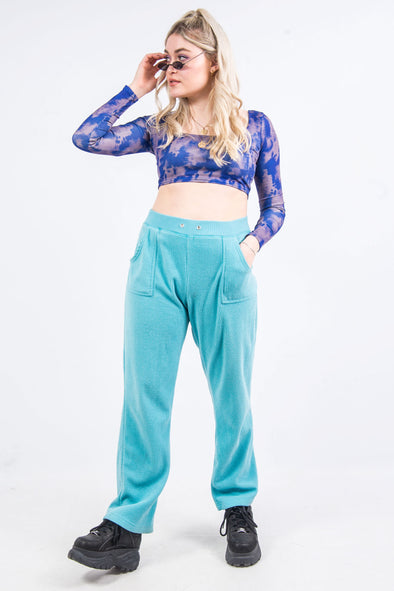 Vintage Blue Velour Tracksuit Bottoms