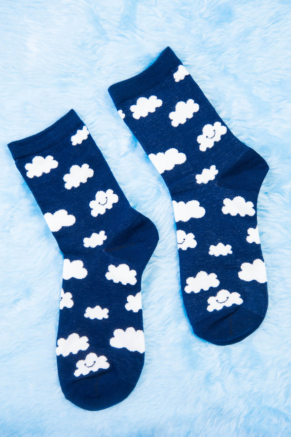 Navy Cloud Socks