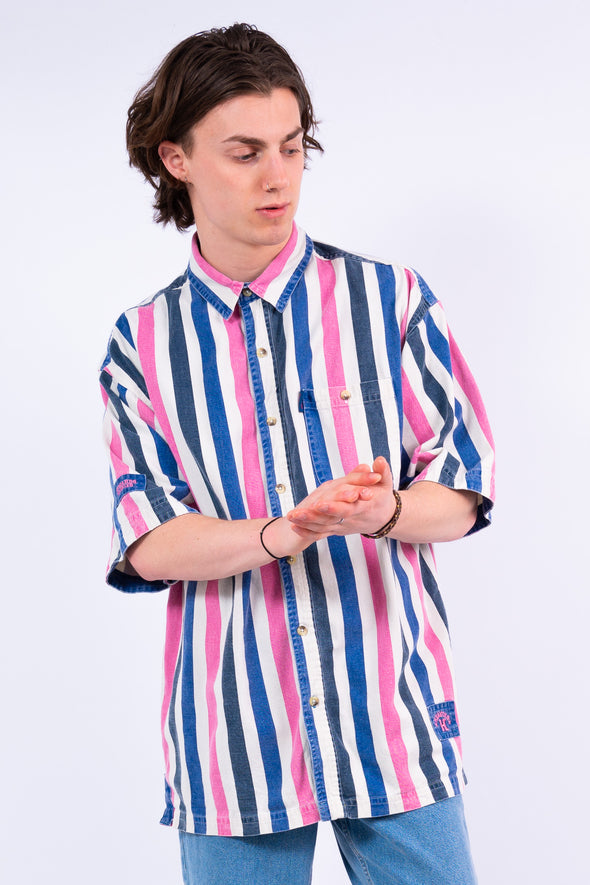 90's Vintage USA Candy Striped Shirt