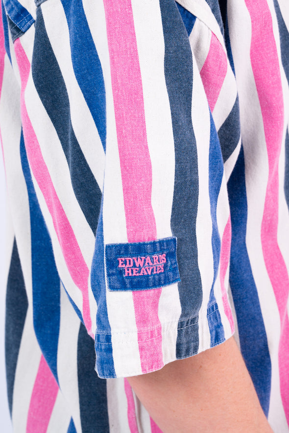 90's Vintage USA Candy Striped Shirt