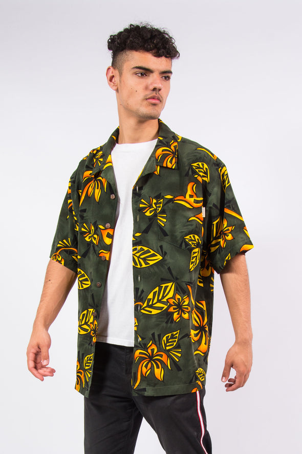 Vintage Floral Leaf Pattern Hawaiian Shirt