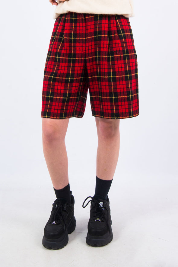 Vintage 90's High Waist Tartan Shorts