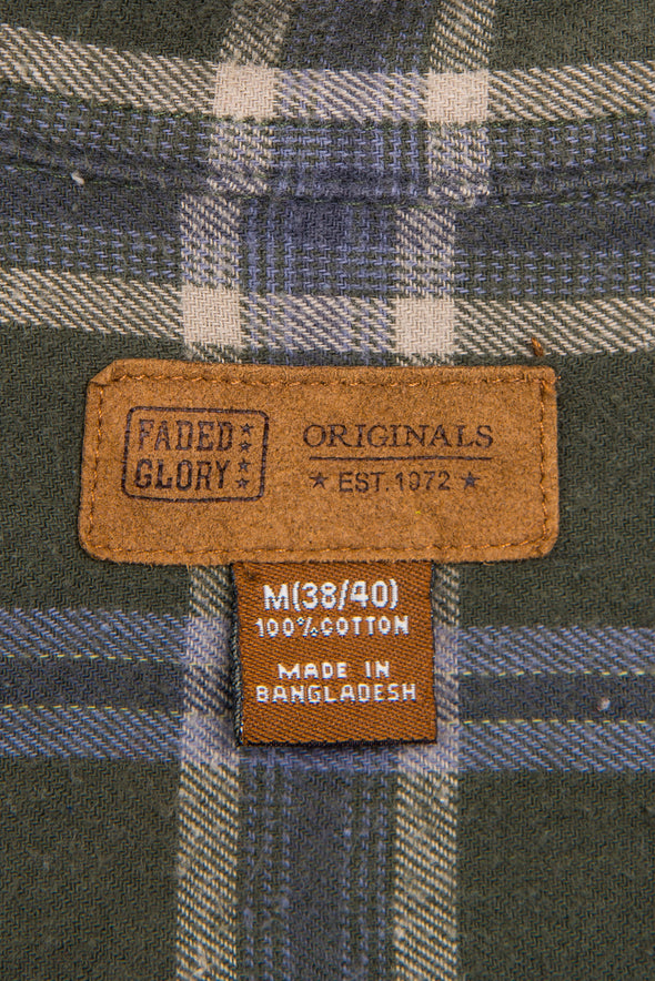 Vintage Green Check Flannel Shirt