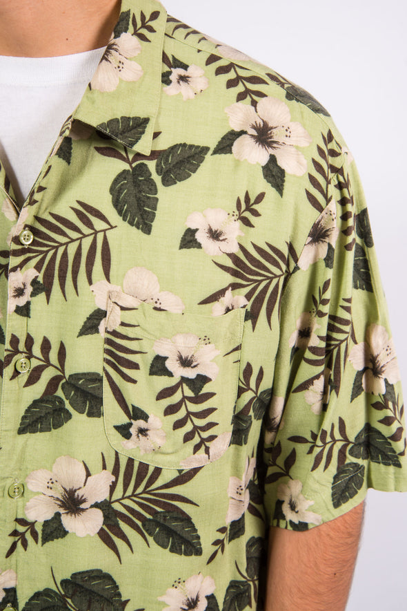 90's Vintage Floral Leaf Pattern Shirt