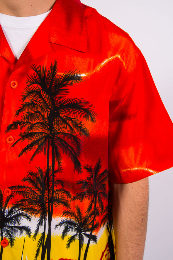 Vintage 90's red sunset short sleeve Hawaiian shirt