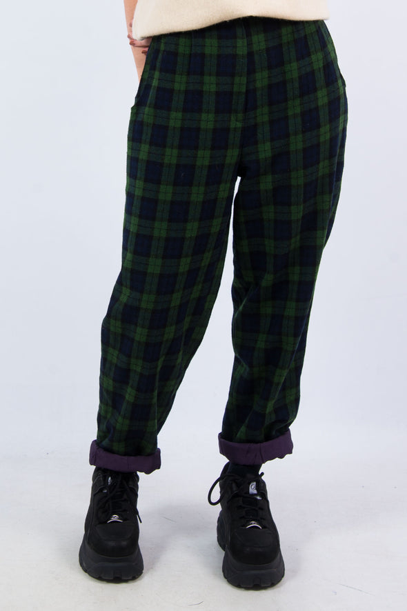Vintage 90's Green Tartan Trousers