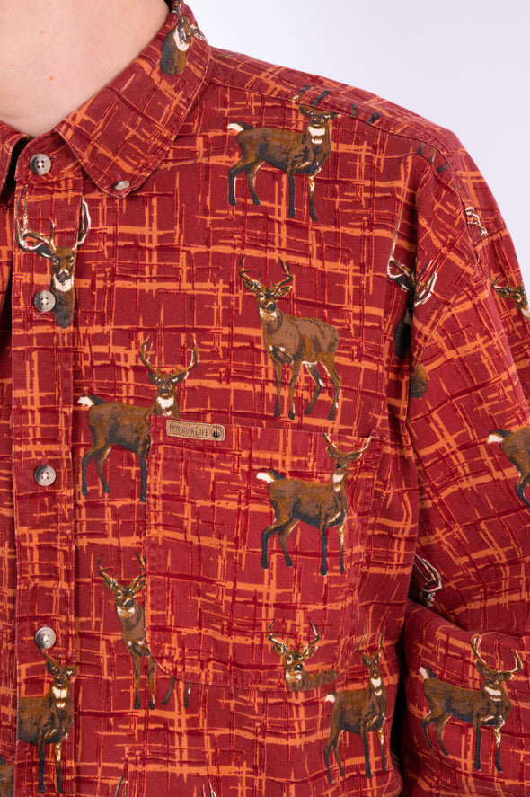 90's Vintage USA Deer Print Shirt