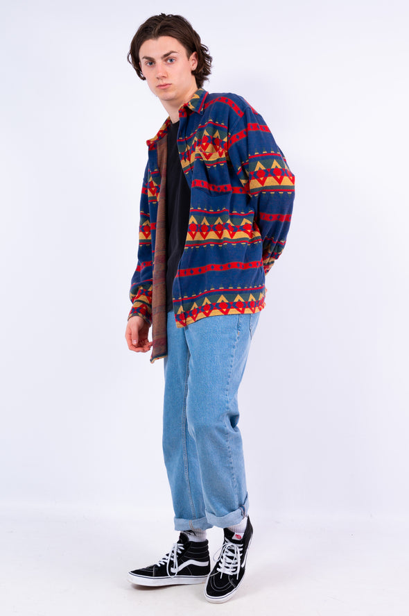 Vintage Aztec Pattern Flannel Shirt