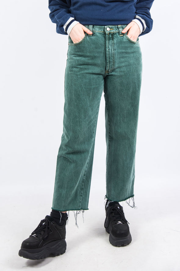 Vintage 90's Green Denim Straight Leg Jeans