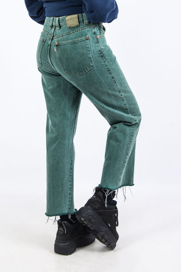 Vintage 90's Green Denim Straight Leg Jeans