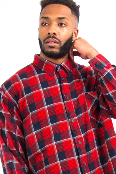 90's Vintage Red Flannel Shirt