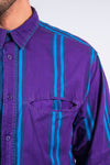 90's Vintage Purple Striped Shirt