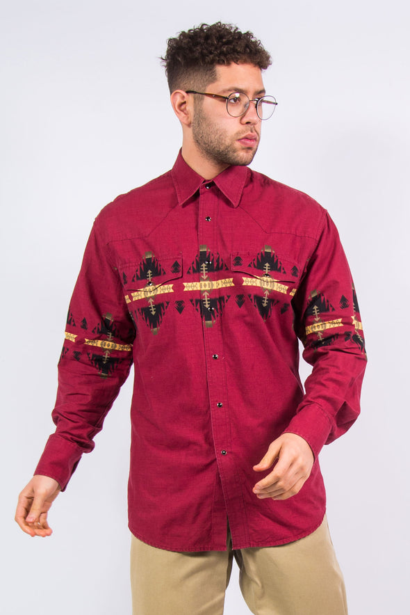 Vintage Wrangler Western Aztec Pattern Shirt