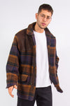 Vintage Check Pattern Wool Coat