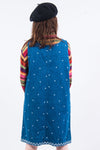 Vintage 90's Embroidered Denim Pinafore Dress